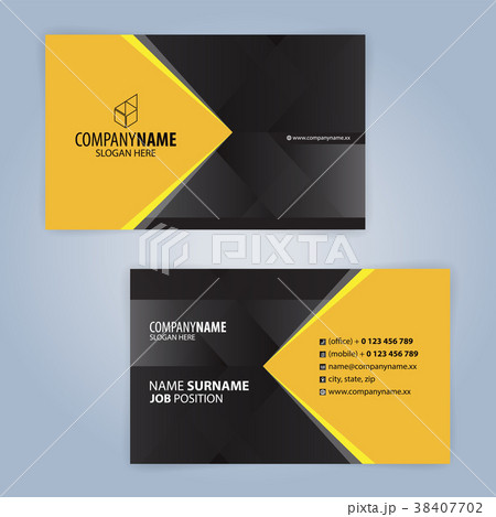 Yellow and Black modern business card template 38407702