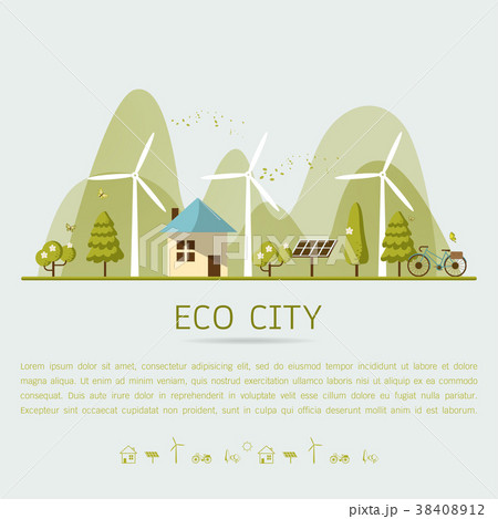Vector illustration of eco home 38408912