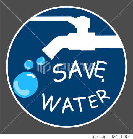 Faucets saving water concept logo circle flat vect 38411305