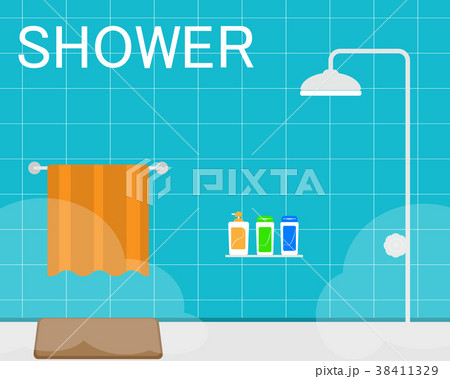 shower room vector	 38411329