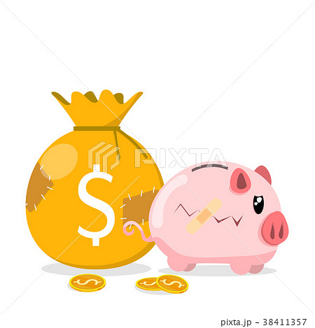 coin bag sack patch poor pig bank bandage vector coin bag sack patch poor pig bank bandage vector 38411357