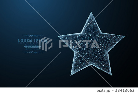 Star. Polygonal wireframe mesh art with crumbled 38413062