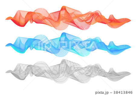 Red, blue and gray abstract wavy vector lines Red, blue and gray abstract wavy vector lines 38413846