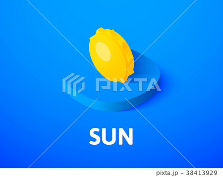 Sun isometric icon, isolated on color backgroundのイラスト素材 [38413929] - PIXTA