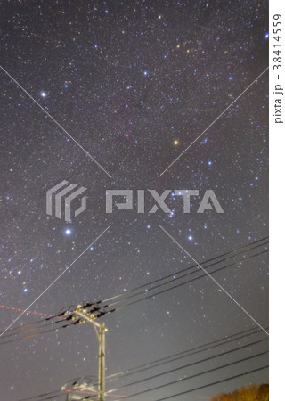 冬の星空 オリオン座 冬の星空 オリオン座 38414559