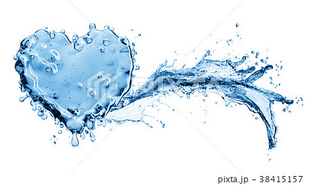 Water splash in the form of a heart. Water splash in the form of a heart. 38415157