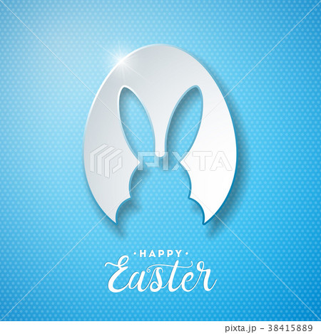 Vector Illustration of Happy Easter Holiday with 38415889