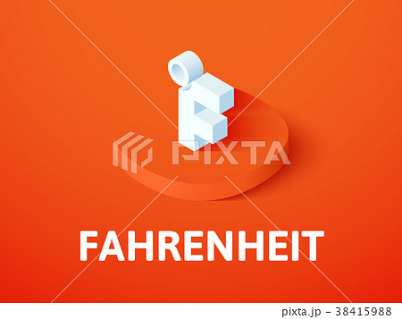 Fahrenheit isometric icon, isolated on color 38415988
