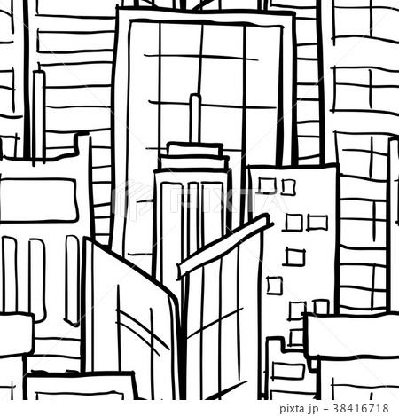 city background black and white cartoon
