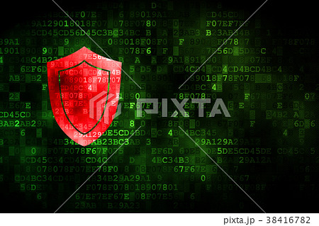 Protection concept: Shield on digital background 38416782