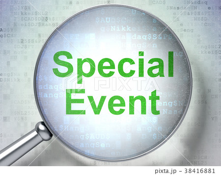 Finance concept: Special Event with optical glass Finance concept: Special Event with optical glass 38416881