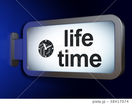 Time concept: Life Time and Clock on billboard Time concept: Life Time and Clock on billboard 38417074