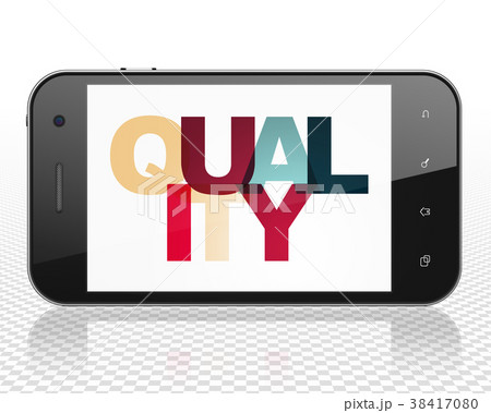 Marketing concept: Smartphone with Quality on Marketing concept: Smartphone with Quality on 38417080
