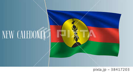 New Caledonia waving flag vector illustration 38417203
