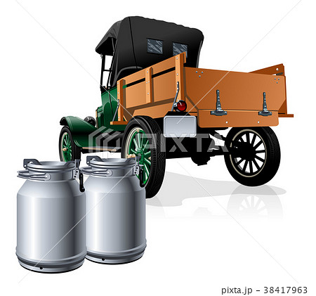 Vector retro delivery milk truck Vector retro delivery milk truck 38417963