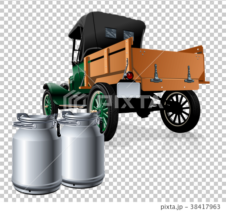 Vector retro delivery milk truck Vector retro delivery milk truck 38417963