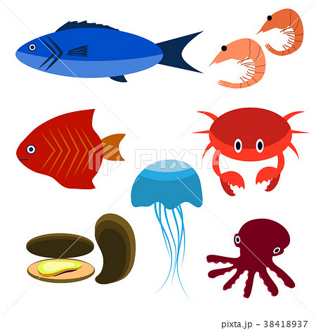 Big vector set of sea creatures Big vector set of sea creatures 38418937