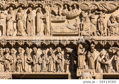 Notre Dame de Paris Cathedral details. Paris Notre Dame de Paris Cathedral details. Paris 38419560