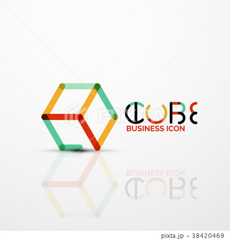 Cube idea concept logo, line 38420469