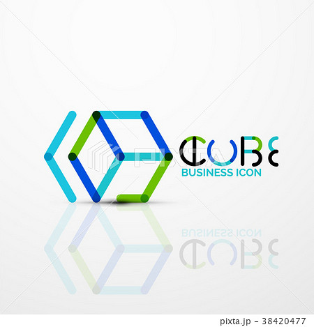 Cube idea concept logo, line Cube idea concept logo, line 38420477
