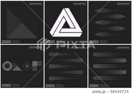 Universal Halftone Geometric Shapes For Design  38420724