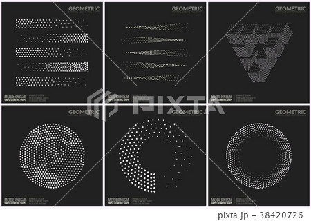 Universal Halftone Geometric Shapes For Design  38420726