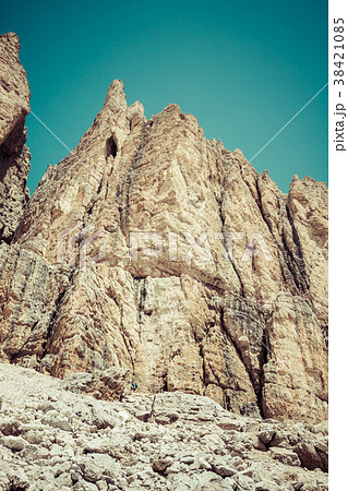 Sass Pordoi south face (2952 m)in Gruppo del Sella Sass Pordoi south face (2952 m)in Gruppo del Sella 38421085