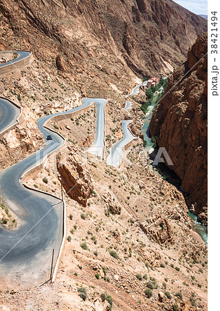Winding road in Dades Valley, Morocco, Africa Winding road in Dades Valley, Morocco, Africa 38421494