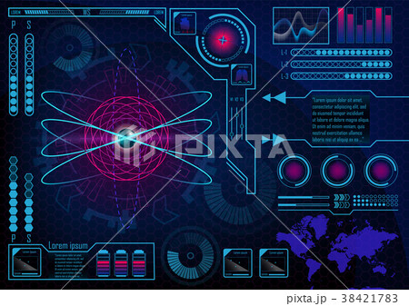 Futuristic radar atom user interface. HUD. Futuristic radar atom user interface. HUD. 38421783