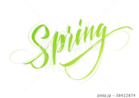 Spring handwritten lettering. Beautiful modern 38422874