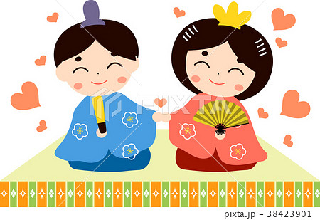 ラブラブなお雛様とお内裏様 38423901