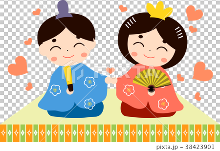 ラブラブなお雛様とお内裏様 38423901