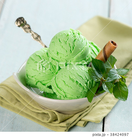Close up mint ice cream Close up mint ice cream 38424097
