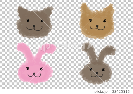 動物 顔 うさぎ ねこ くまのイラスト素材