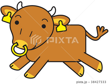 短角和牛 キャラクター 走る 短角和牛 キャラクター 走る 38427333