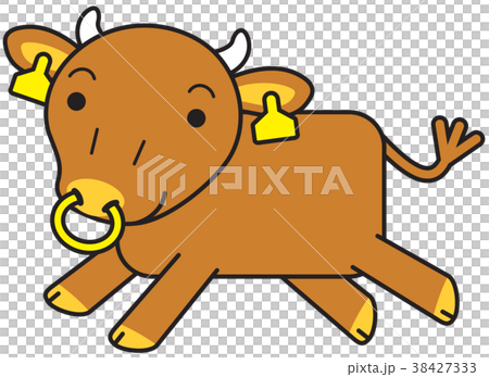 短角和牛 キャラクター 走る 短角和牛 キャラクター 走る 38427333