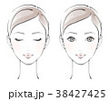 正面を向いた女性　セット、カラー 38427425