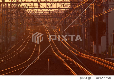 夜明けの線路 38427756