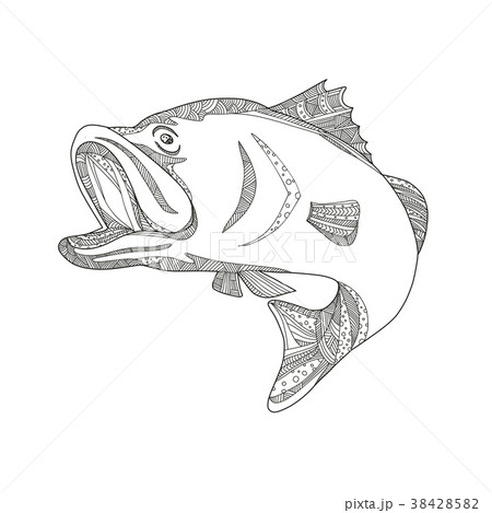 Barramundi Jumping Doodle Art Barramundi Jumping Doodle Art 38428582