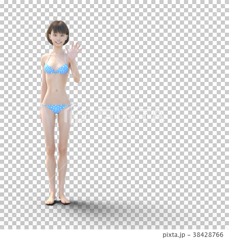 水着の女性　夏イメージ　perming3DCG　イラスト素材 38428766