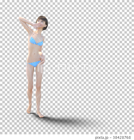 水着の女性　夏イメージ　perming3DCG　イラスト素材 38428768