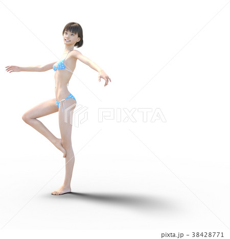 水着の女性　夏イメージ　perming3DCG　イラスト素材 38428771