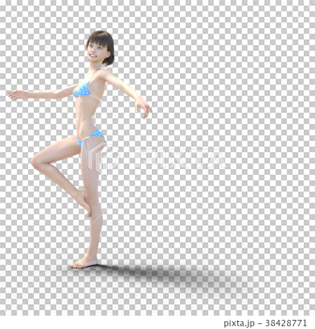 水着の女性　夏イメージ　perming3DCG　イラスト素材 38428771