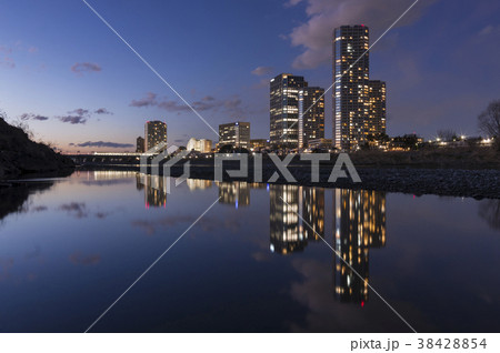 二子玉川夜景の写真素材