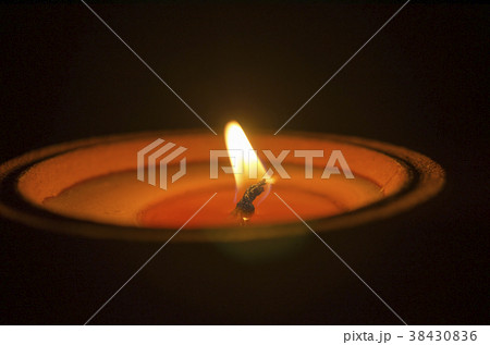 The light from the flames in the darkness. 38430836