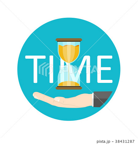 hourglass time hand concept flat vector	 38431287