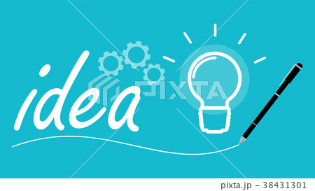 lightbulb pen draw idea background vector	 38431301