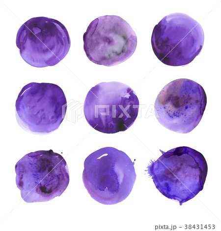 Watercolor set of round ultraviolet spots 38431453
