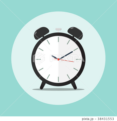 alarm clock time flat vector のイラスト素材 38431553 pixta