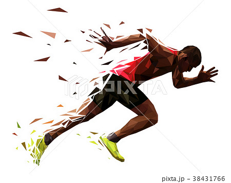 Runner Athlete Sprint Start Stock Illustration